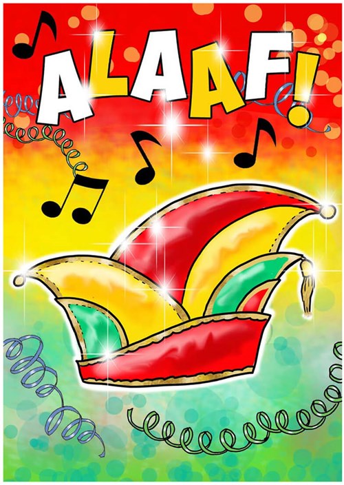 Raamsticker Alaaf & Steek Rood-Geel-Groen (17x25cm)