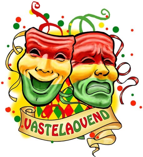 Raamsticker Masker Lach & Traan Rood-Geel-Groen (22x30cm)