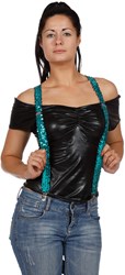 Bretels Pailletten Turquoise