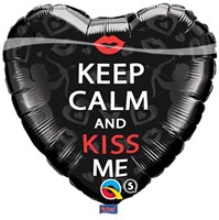 Folieballon Hart Keep Calm and Kiss Me (46cm)