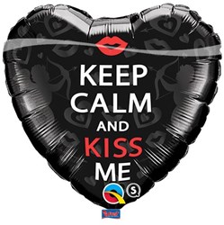 Folieballon Hart Keep Calm and Kiss Me (46cm)
