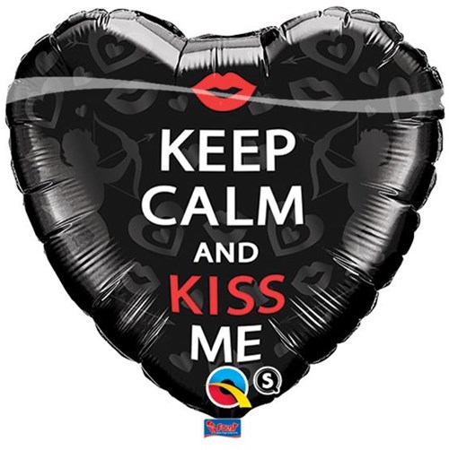 Folieballon Hart Keep Calm and Kiss Me (46cm)