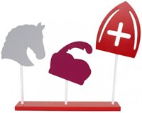 Decoratie Plank Sinterklaas, Piet en Paard (22x26cm)