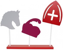 Decoratie Plank Sinterklaas, Piet en Paard (22x26cm)