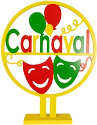 Carnaval Decoratie Cirkel Carnaval Hout - Ø40cm