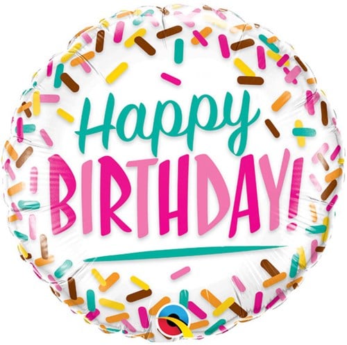 Folieballon Happy Birthday Sprinkles (46cm)