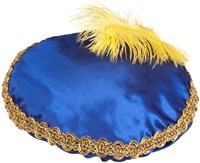 Zwarte Piet Baret Blauw (Satijn)