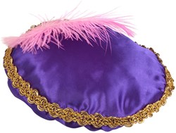 Zwarte Piet Baret Paars (Satijn)