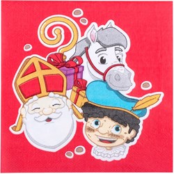 Servetten Sint & Piet 33x33cm - 20st. Milieuvriendelijk