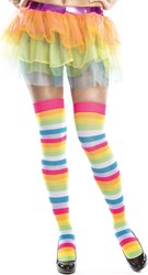 Overknees / Cheerleader Sokken Multi Pastel Gestreept