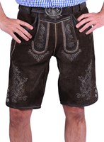 Heren Lederhose Kort Donkerbruin (geitenleer)-3