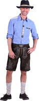 Heren Lederhose Kort Donkerbruin (geitenleer)-2