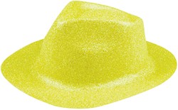 Disco Glitter Hoed Neon Geel