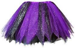 Glitter Tule Rokje Zwart/Paars