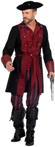 Piraten Kostuum Burgundy-Zwart