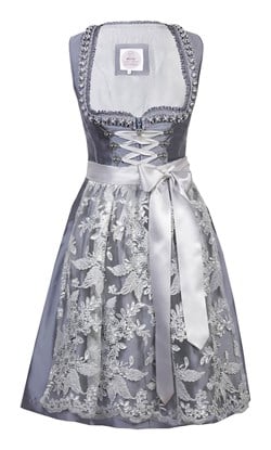Dirndl Chantal Blauw-Zilver Luxe (58cm)