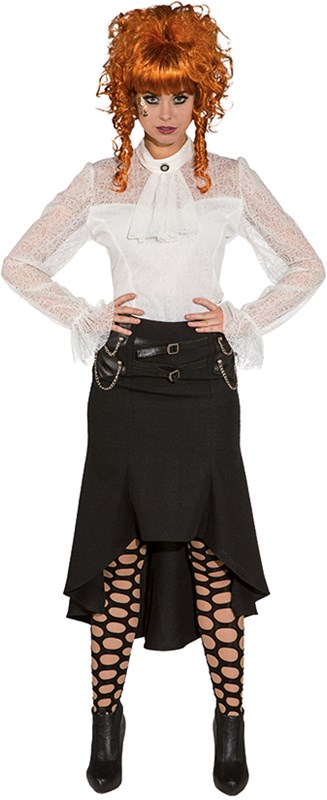 Damesblouse Steampunk Kant Wit 