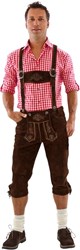 Heren Lederhose Lang Luxe Bruin (rundleer) 