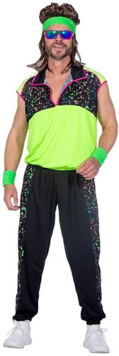 Jaren 80 Disco Outfit Neon voor heren