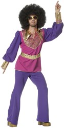 Herenkostuum Disco Fever Paars-Goud