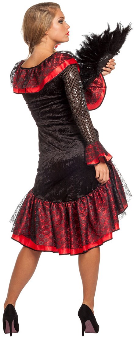 Homrain Vokuhila Jurk Dames - Kant, Schoudervrij, Voor Kort Achter Lang - Rockabilly Stijl