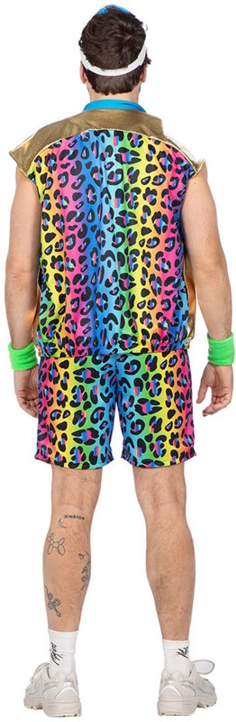Foute Party Outfit Neon Panter Heren (achterkant)