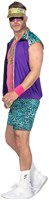 Foute Party Outfit Heren Panter Turquoise-Roze (zijkant)