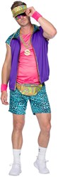 Foute Party Outfit Heren Panter Turquoise-Roze