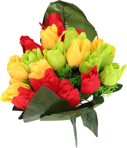 Carnaval Deco Boeket Tulpen Rood-Geel-Groen