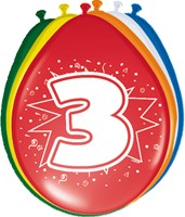Ballonnen 3 jaar 8st