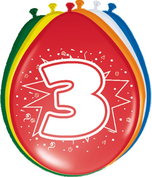 Ballonnen 3 jaar 8st