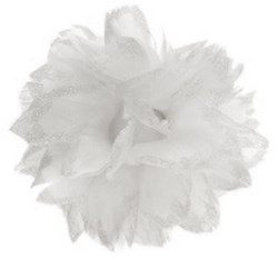 Bloem Wit met Glitter aan IJzerdraad