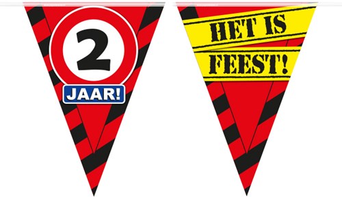 Vlaggenlijn Party 2 Jaar Verkeersbord