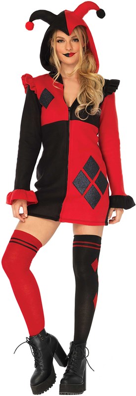 Dameskostuum Cozy Harlequin Rood-Zwart 