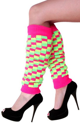 Beenwarmers Neon Geblokt