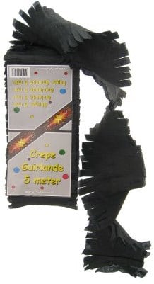 Crepe Guirlande Zwart 5mtr
