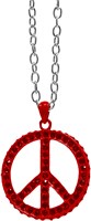 Peace Ketting Rood + Strass 