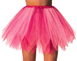 Glitter Tule Rokje Wit/Pink