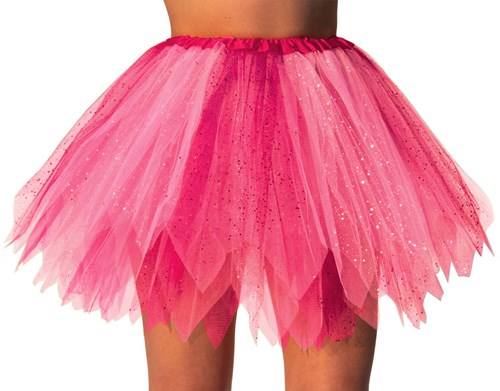 Glitter Tule Rokje Wit/Pink