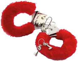 Handboeien met Rode Pluche
