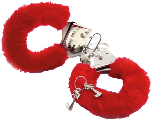 Handboeien met Rode Pluche