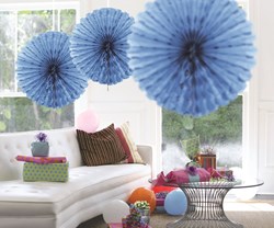 Decoratie Waaier Lichtblauw 45cm