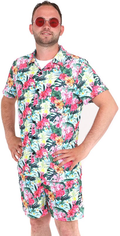 Festival Outfit Heren Hawaii Flamingo (2)