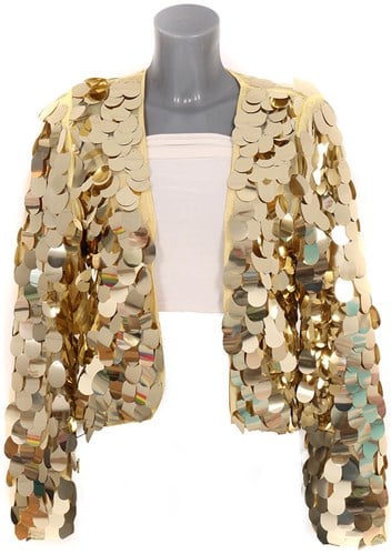 Pailletten Jas Holographic Goud Kort