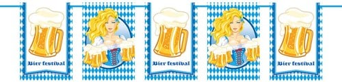 Vlaggenlijn Vierkant Oktoberfest Bierpullen 10m