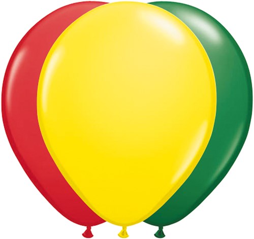 Ballonnen Rood-Geel-Groen 100 stuks 30cm
