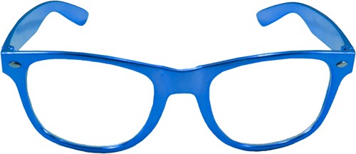 Blues Brother Bril Metallic Blauw met blank glas