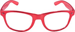 Blues Brother Bril Metallic Rood met blank glas