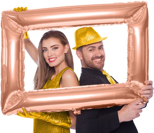 Folieballon Fotolijst Rechthoekig Rosé Goud (85x60cm)-2