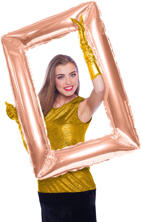 Folieballon Fotolijst Rechthoekig Rosé Goud (85x60cm)-3